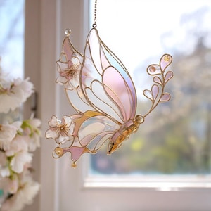 Pastel Butterfly Acrylic Suncatcher for Window Decor